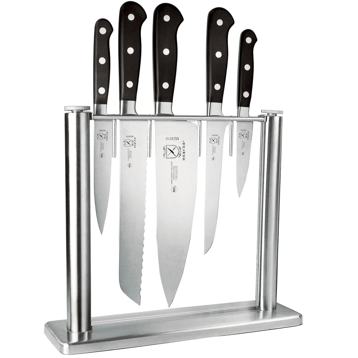 MercerĀ® M23500 Renaissance Stainless & Glass Knife Block Set