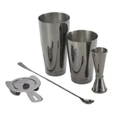 Mercer Culinary M37101BK Barfly S/S 5-Pc Gun Metal Black Basic Bar Set