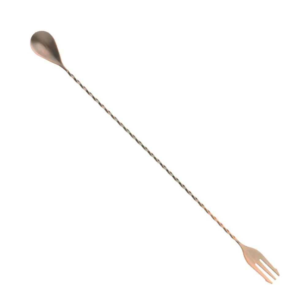 Mercer Culinary M37016ACP Antique Copper Fork End 15-3/4" Bar Spoon