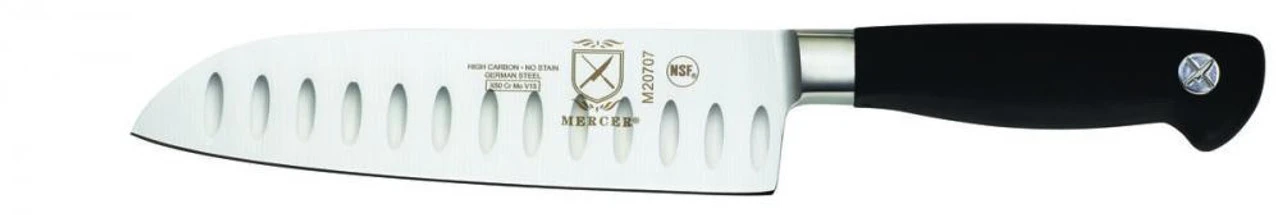 Mercer Culinary - Genesis 7" Forged Santoku Knife With Granton Edge And Full Tang Blade