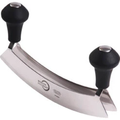 Mercer Culinary - 8" Double Blade Stainless Steel Mezzaluna With 2 Knob Handles